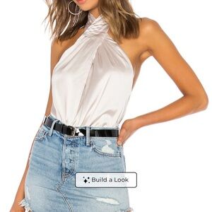 superdown Satin Halter Tie-Neck top